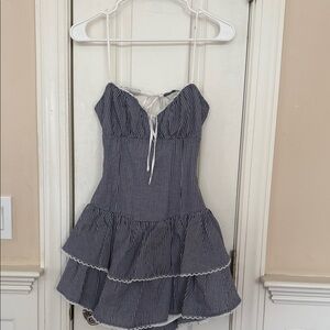 Ruffled backless mini dress